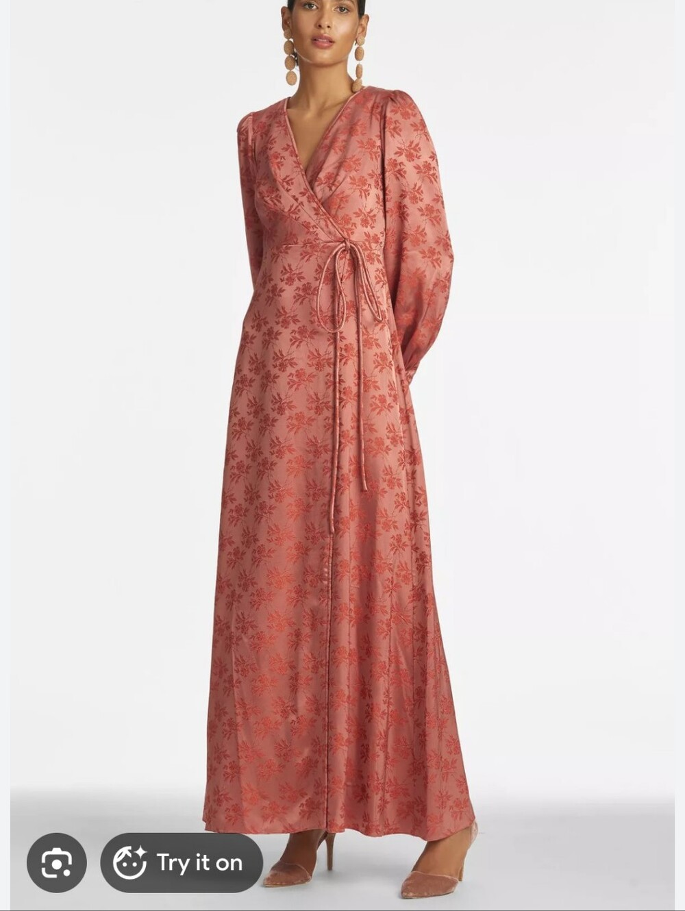 Sachin + Babi Red Floorlength Maxi Gown Dress Nwt Size 6 Rose Pattern
